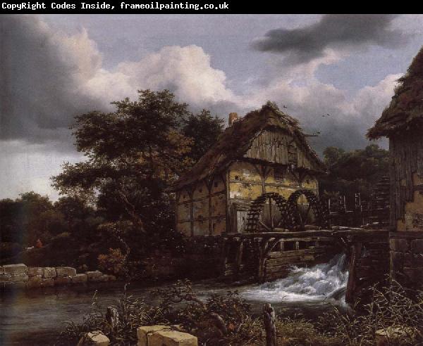 Jacob van Ruisdael Two Water Mills and an Open Sluice